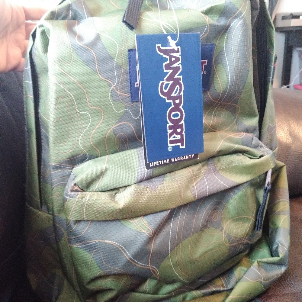 NWT Jansport Superbreak Green Machine Backpack